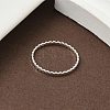 925 Sterling Silver Flat Beaded Finger Rings for Women RJEW-NH0002-01C-S-2