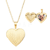 304 Stainless Steel Heart Locket Pendant Necklaces for Photo NJEW-WH0020-97B-1