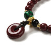 6mm Round Cinnabar Mala Stretch Bracelets BJEW-B080-28B-03-2