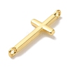 Rack Plating Brass Religion Cross Connector Charms Links KK-U027-04G-2