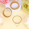 Brass Twisted Flower Beaded Cuff Bangle JB762A-5