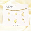 Enamel & Shell Pearl & Glass Heart Pendant & Necklaces & Bracelets Sets SJEW-Q002-03G-1