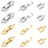 10Pcs 2 Colors Rack Plating Brass Fold Over Clasps KK-SC0006-66-1