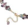 Round Natural Colorful Fluorite & Dyed Quartz & Natural Amethyst Chip Beaded Necklaces for Women NJEW-JN05813-5