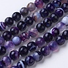 Natural Striped Agate/Banded Agate Beads Strands G-G753-07-8mm-1