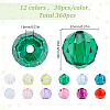 360Pcs 12 Colors Transparent Acrylic Beads TACR-HY0001-05-2