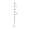Iron Rhombus & Natural Quartz Crystal Suncatchers HJEW-F025-04G-03-1