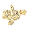 Brass Micro Pave Cubic Zirconia Pendants KK-K298-36G-2