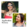 20Pcs 10 Colors Cat Eye Pendants G-CW0001-10-9