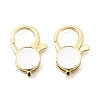 Flat Round Brass Enamel Lobster Claw Clasps KK-Z147-02G-B-2