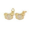 Brass Micro Pave Cubic Zirconia Charms KK-D502-26O-G-1
