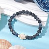 Dyed Natural Weathered Agate Round Beads Stretch Bracelets BJEW-JB11078-03-4