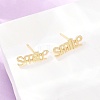 Brass Stud Earrings EJEW-P346-02B-G-2
