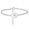 Shell Pearl & 925 Sterling Silver Beaded Bracelets for Women BJEW-G724-01P-1