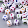 White Opaque Acrylic Beads MACR-R869-01I-1