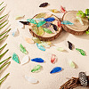 75Pcs 15 Colors Transparent Glass Leaf Pendants GLAA-TA0003-30-6