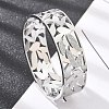 304 Stainless Steel Hinged Bangles with Polymer Clay Rhinestones for Women BJEW-Z080-04P-1