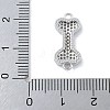 Rack Plating Brass Micro Pave Clear Cubic Zirconia Bone Connector Charms KK-A234-059P-3