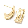 Brass with Clear Cubic Zirconia Stud Earrings EJEW-B035-17KCG-2