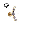 G23 Titanium with Clear Cubic Zirconia Threadless Labrets WG8E19F-06-1