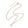 Alloy Heart Pendant 304 Stainless Steel Paperclip Chain & Rolo Chain Necklaces NJEW-JN05812-01-4