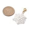 Christmas Snowflake Shell Pearl & Glass Pendants Decorations HJEW-TA00217-3