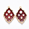 Brass Enamel Pendants KK-T049-055G-02-NF-1