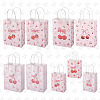 9Pcs 3 Styles Paper Cherry Printed Carry Storage Tote Bags ABAG-TA0001-99-1