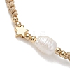 3Pcs Natural Cultured Freshwater Pearl & Brass & 304 Stainless Steel Beads Braided Bead Bracelets for Women BJEW-JB13108-4