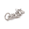 Brass Micro Pave Cubic Zirconia Charms ZIRC-F132-18P-3