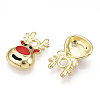 Golden Plated Alloy Enamel Charms ENAM-D040-E01-G-2