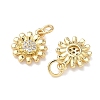 Brass Micro Pave Clear Cubic Zirconia Pendants KK-P349-10G-2