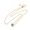 Brass Pave Cubic Zirconia Birth Stone Constellation Pendant Cable Chain Necklaces LS-NJEW-D334-01G-07-4