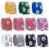 11 Colors Volleyball Pattern Polyester Grosgrain Ribbon AJEW-PH0005-85-1