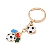 Football Theme Alloy & Enamel Keychains AL-A001-01B-G-2