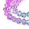 Gradient Color Baking Painted Glass Bead Strands DGLA-A039-T6mm-A011-3