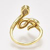 Brass Micro Pave Cubic Zirconia Cuff Rings RJEW-S044-048-3