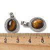 Natural Tiger Eye Pendants KK-R210-24P-3