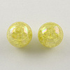 AB Color Transparent Crackle Round Acrylic Beads CACR-S006-07-1