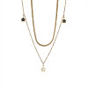 Star Stainless Steel with Natural Shell Double Layer Pendant Necklaces & Charm Bracelets Sets WGBAFA5-03-5