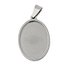 Non-Tarnish 201 Stainless Steel Pendant Cabochon Settings STAS-L279-012P-02-1