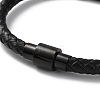 Leather Braided Round Cord Bracelet BJEW-F460-06EB-3