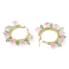 Glass Hoop Earrings EJEW-TA00589-03-4