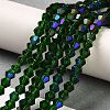 Transparent Electroplate Glass Beads Strands LS-EGLA-A039-T4mm-L25-4