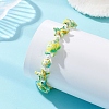 Dyed Synthetic Turquoise & Imitated Pearl Acrylic Beads Stretch Bracelets for Women BJEW-JB14047-1