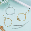 16Pcs 2 Colors Brass Curb & Paperclip Chains Bracelet Making MAK-SC0001-38-3