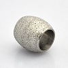 Big Hole 202 Stainless Steel Barrel Textured Beads STAS-O048-28-2