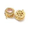 Brass Pave Cubic Zirconia Connector Charms KK-B096-05G-01-2