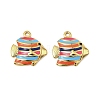 304 Stainless Steel Enamel Pendants STAS-T068-78B-01-1