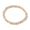 Brass Round Beaded Stretch Bracelets for Men Women BJEW-B148-05C-M-4